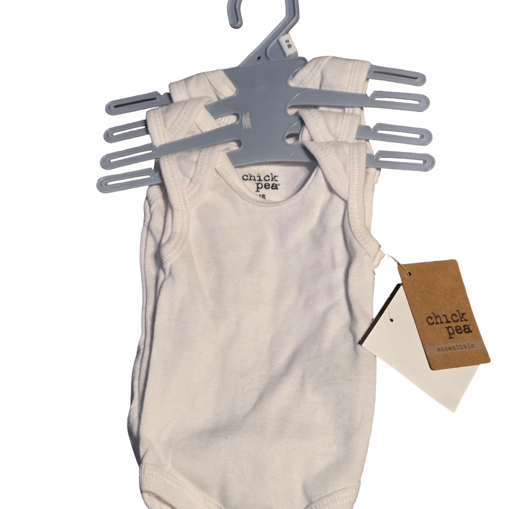 Chick Pea Soft White Baby Bodysuit